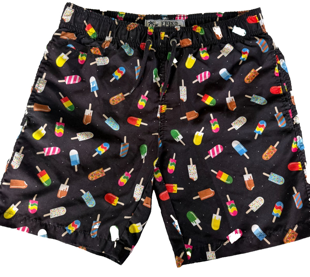 Kidcore Beach Free Planet Boys Swim Trunks Novelty Print Popsicle Print Size 10